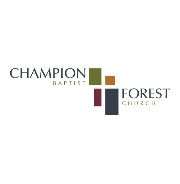 A logo of champion forest church