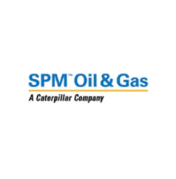 A caterpillar company logo with spm oil and gas in the background.