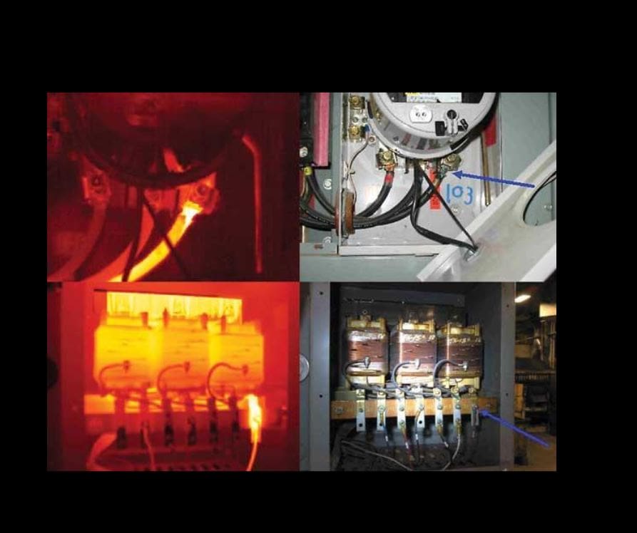 A series of four pictures showing different types of electrical equipment.