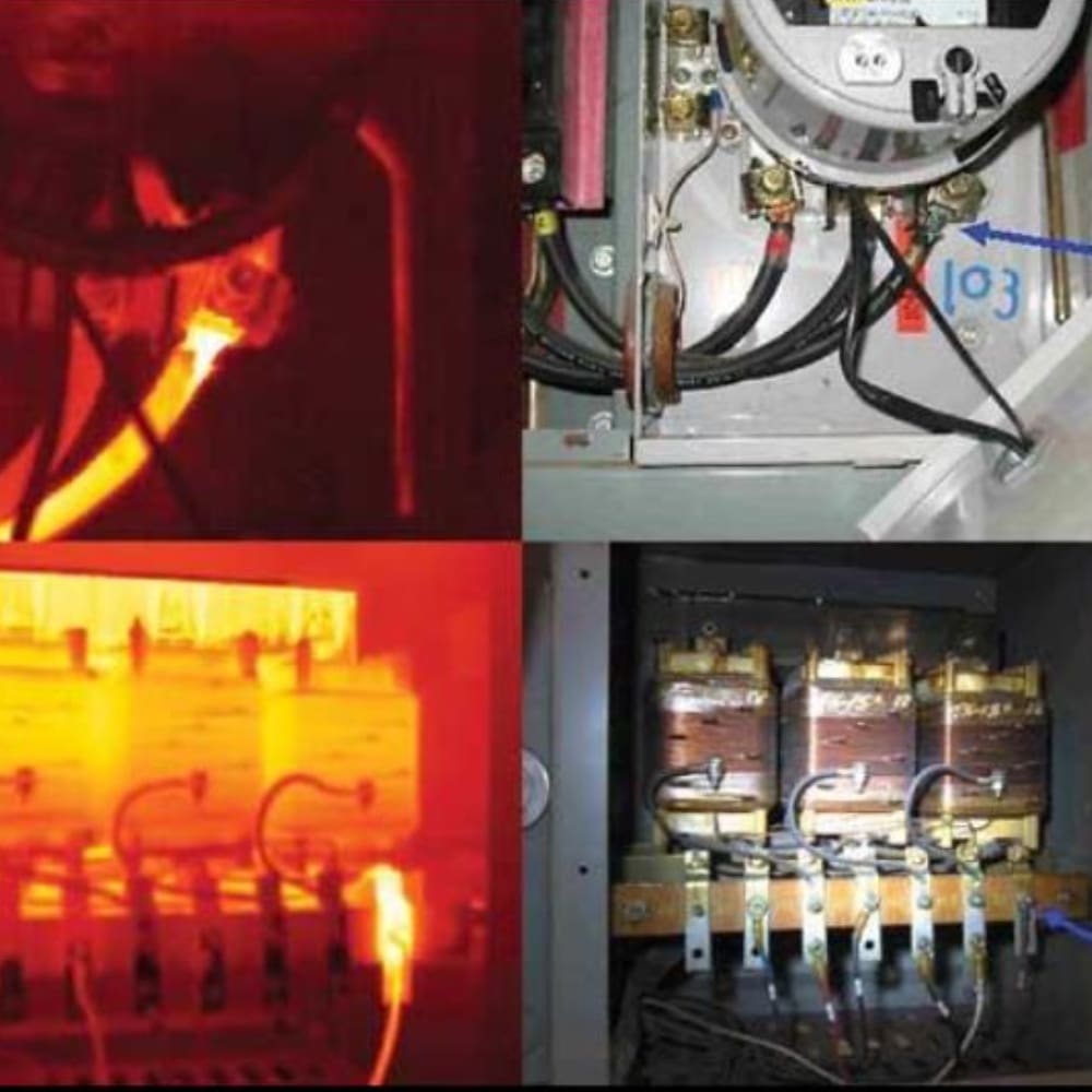 A series of four pictures showing different types of electrical equipment.